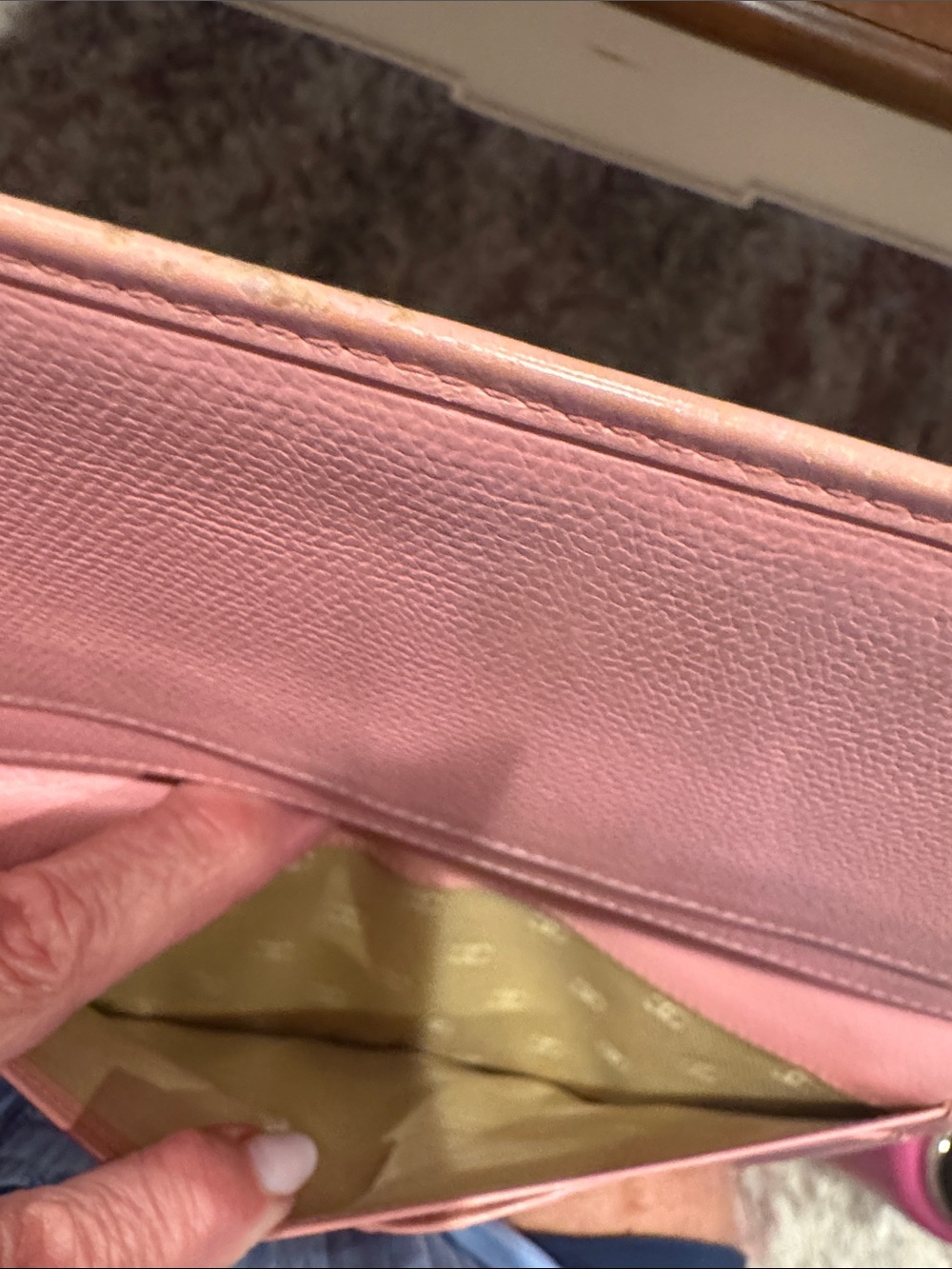 CHANEL Pink Leather Snap Wallet with Gold-Tone CC Accent - Picture 7 of 10